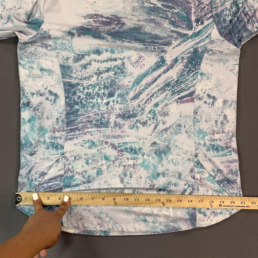 Realtree Fishing Shirt Mens MED Blue Camo Long Sleeve Crew Neck Performance Tee - Picture 13 of 15